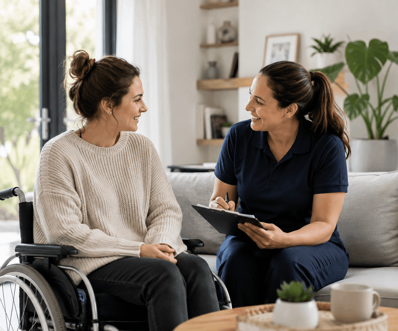 A caring support team sharing a positive moment together