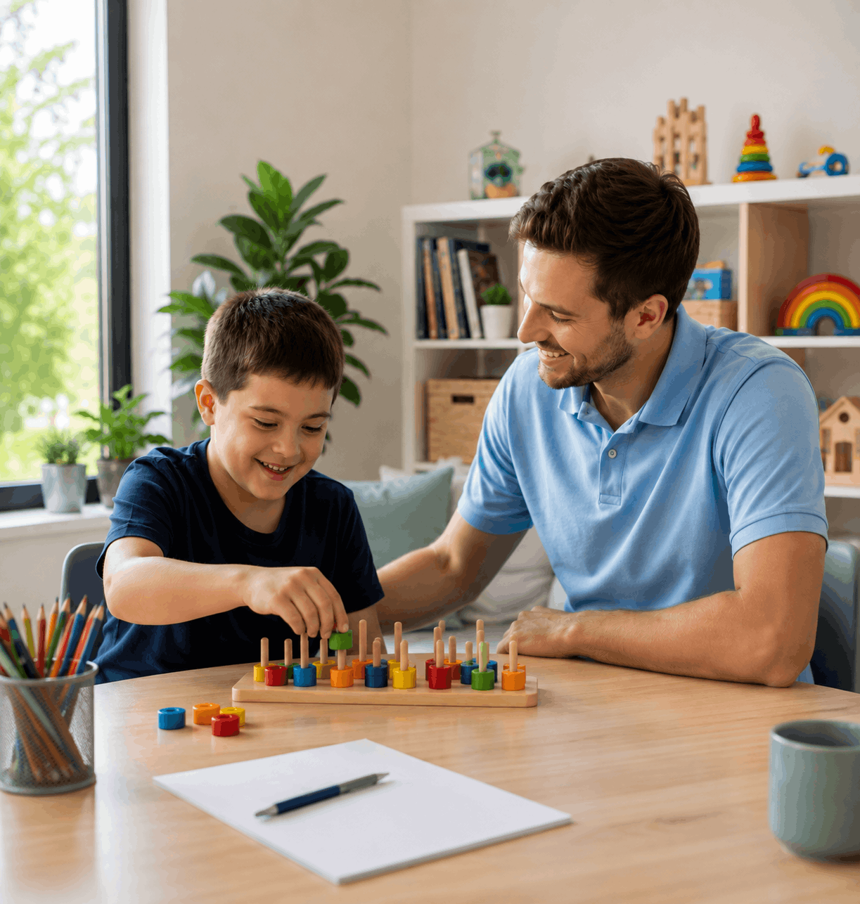 Support worker having a positive conversation with a participant