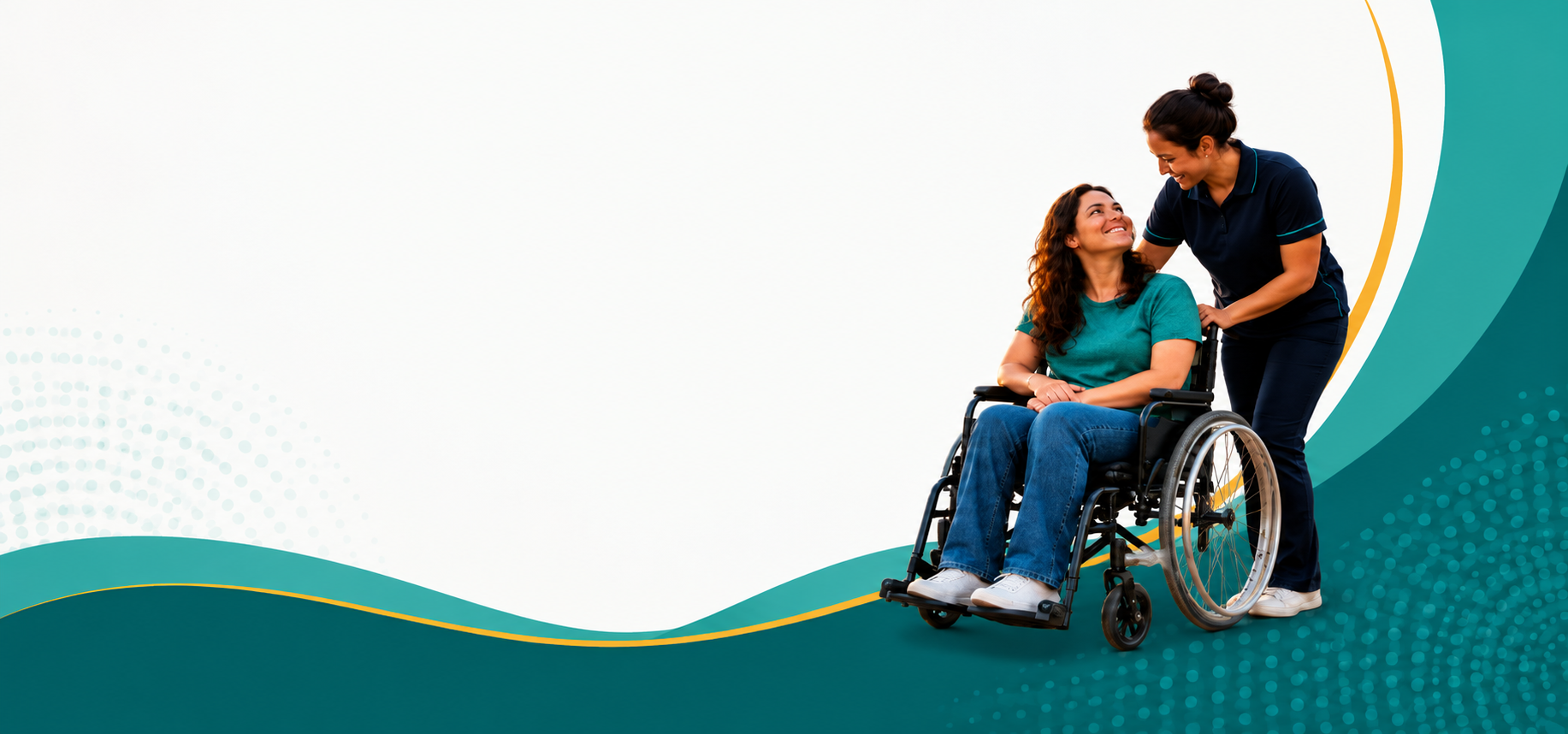 A support worker sharing a warm moment with a wheelchair user